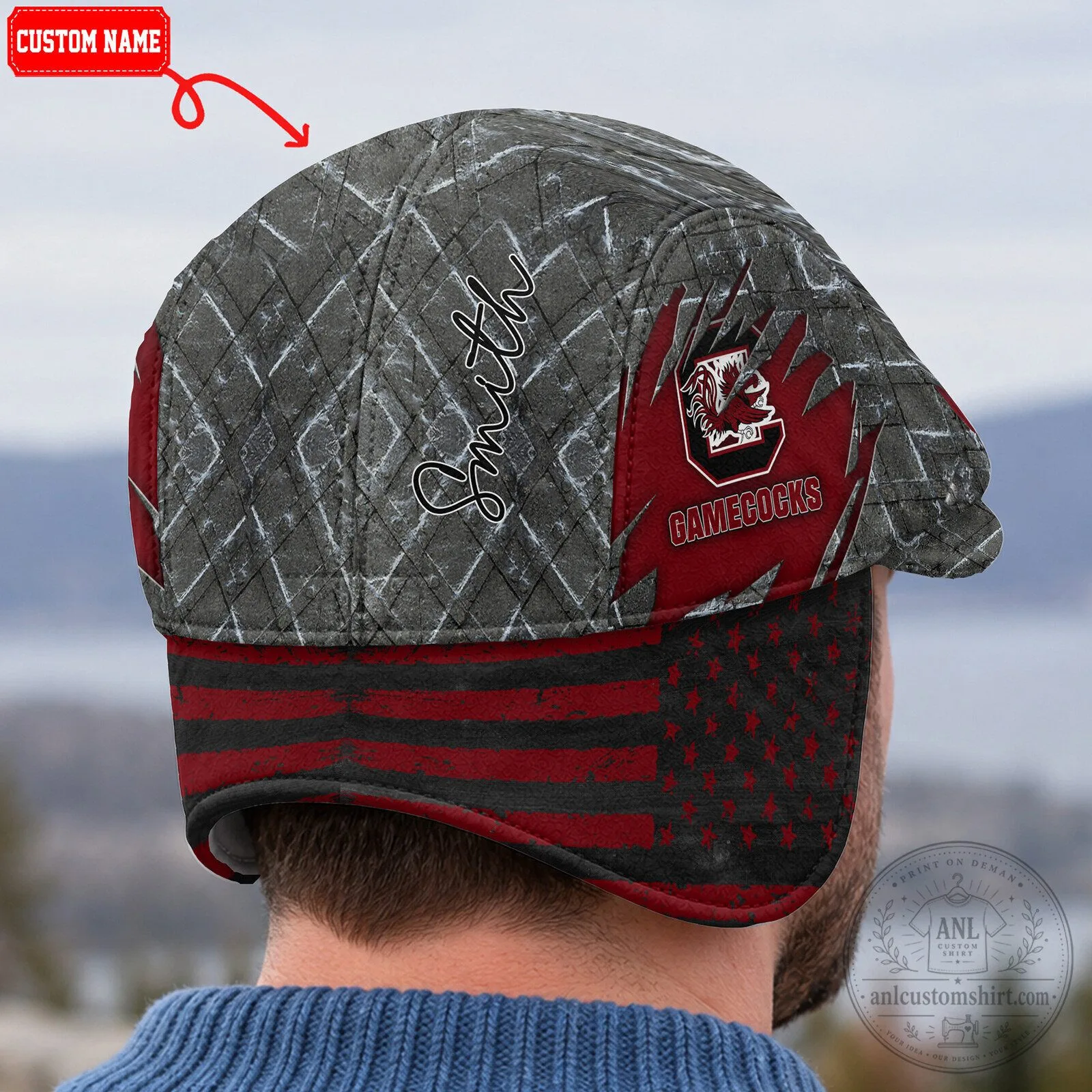 South Carolina Gamecocks Flat Cap with Foldable Ear Flaps 12 South Carolina Gamecocks Flat Cap with Foldable Ear Flaps
