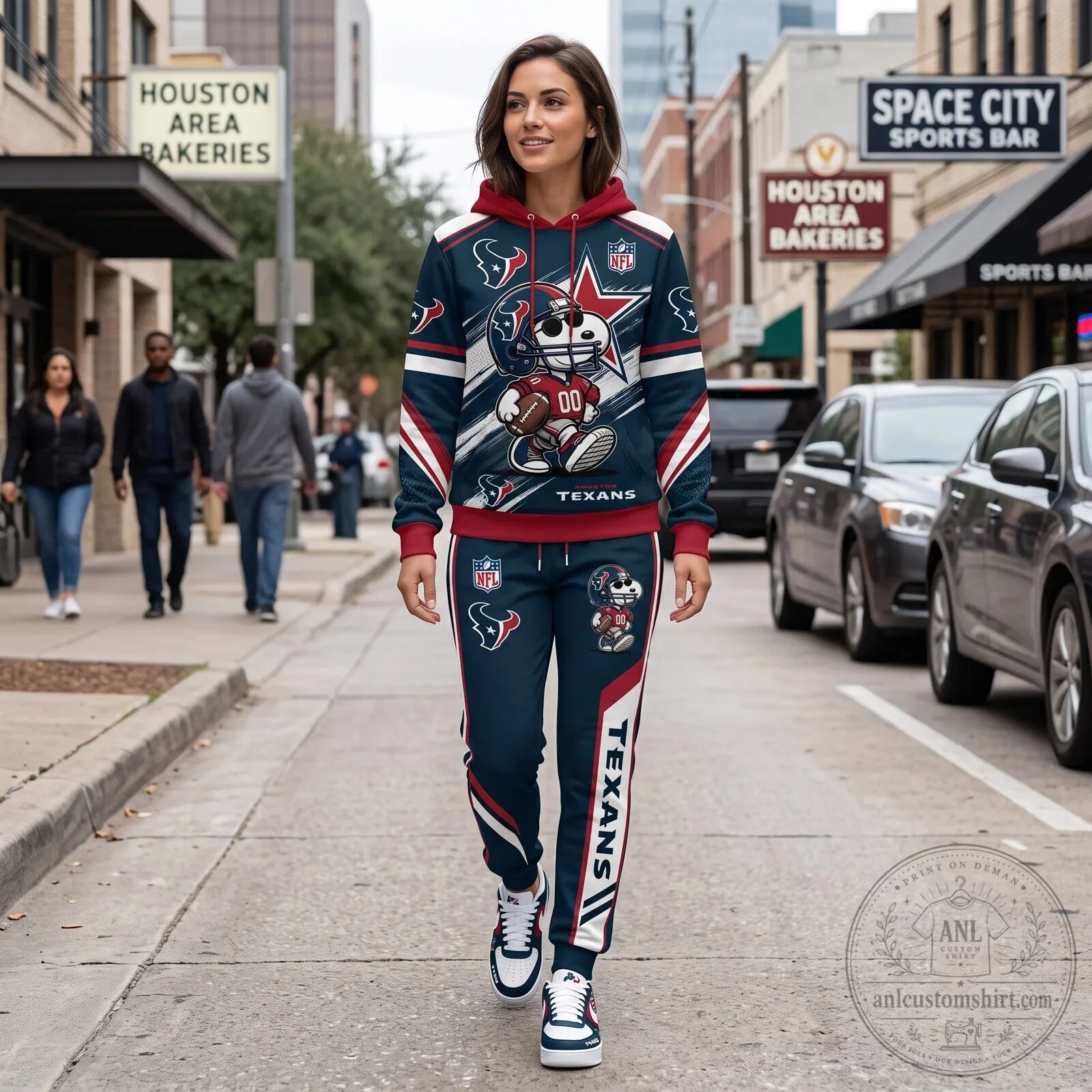 Full Print Hoodie and Sweatpants Set Featuring Dallas Cowboys and Snoopy Football Team 86 Full Print Hoodie and Sweatpants Set Featuring Dallas Cowboys and Snoopy Football Team