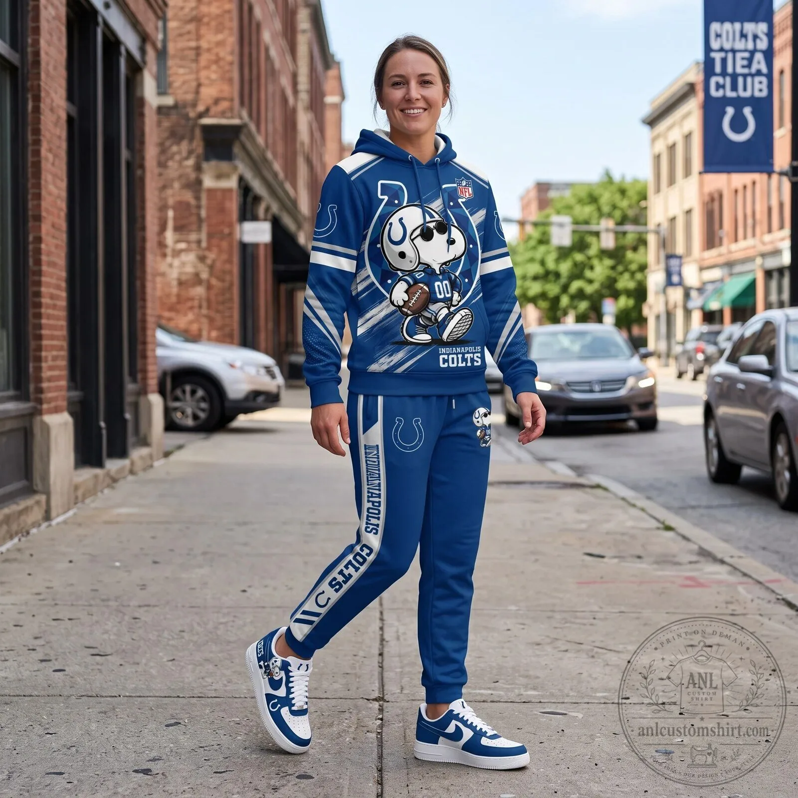 Full Print Hoodie and Sweatpants Set Featuring Dallas Cowboys and Snoopy Football Team 88 Full Print Hoodie and Sweatpants Set Featuring Dallas Cowboys and Snoopy Football Team
