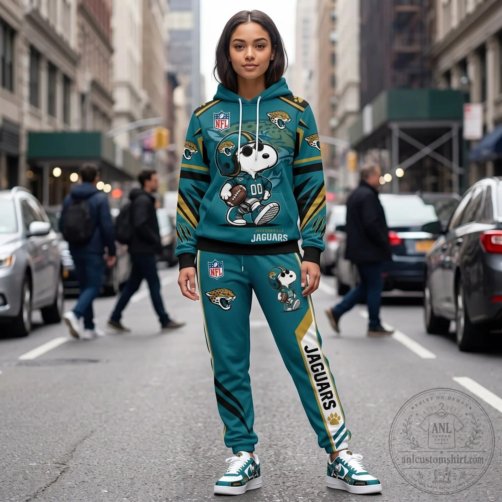 Full Print Hoodie and Sweatpants Set Featuring Dallas Cowboys and Snoopy Football Team 90 Full Print Hoodie and Sweatpants Set Featuring Dallas Cowboys and Snoopy Football Team