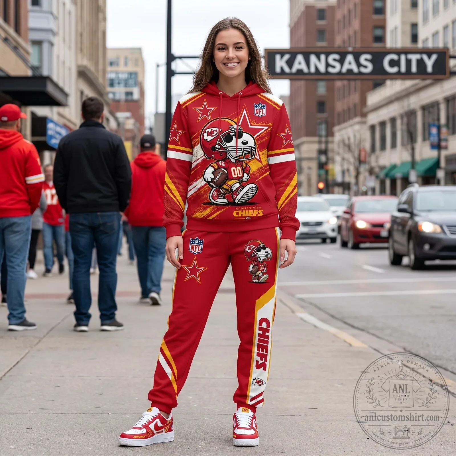 Full Print Hoodie and Sweatpants Set Featuring Dallas Cowboys and Snoopy Football Team 96 Full Print Hoodie and Sweatpants Set Featuring Dallas Cowboys and Snoopy Football Team