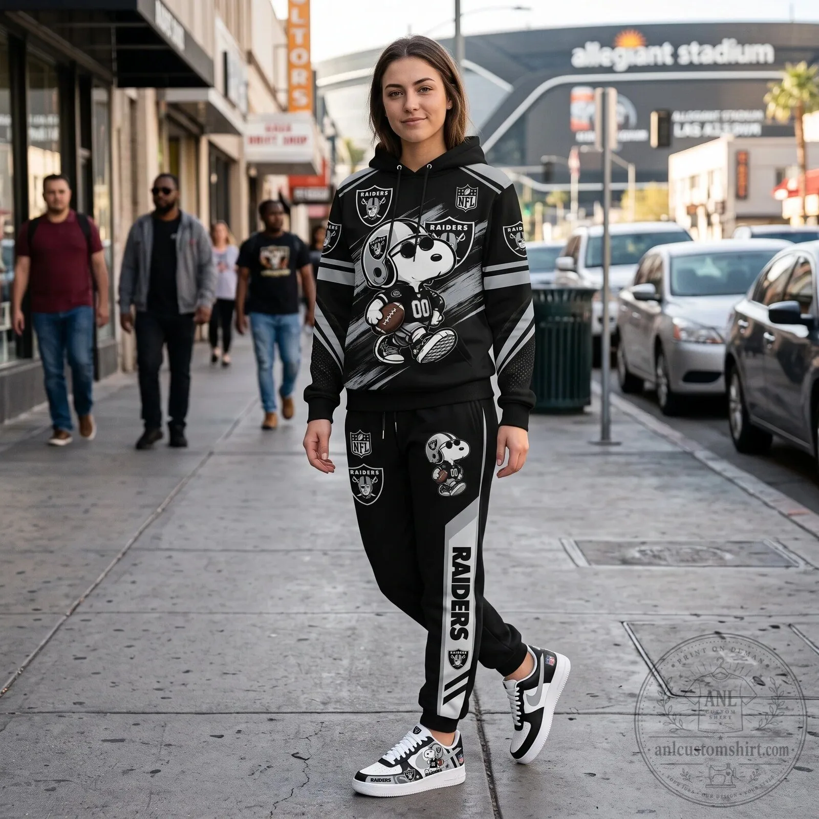 Full Print Hoodie and Sweatpants Set Featuring Dallas Cowboys and Snoopy Football Team 98 Full Print Hoodie and Sweatpants Set Featuring Dallas Cowboys and Snoopy Football Team
