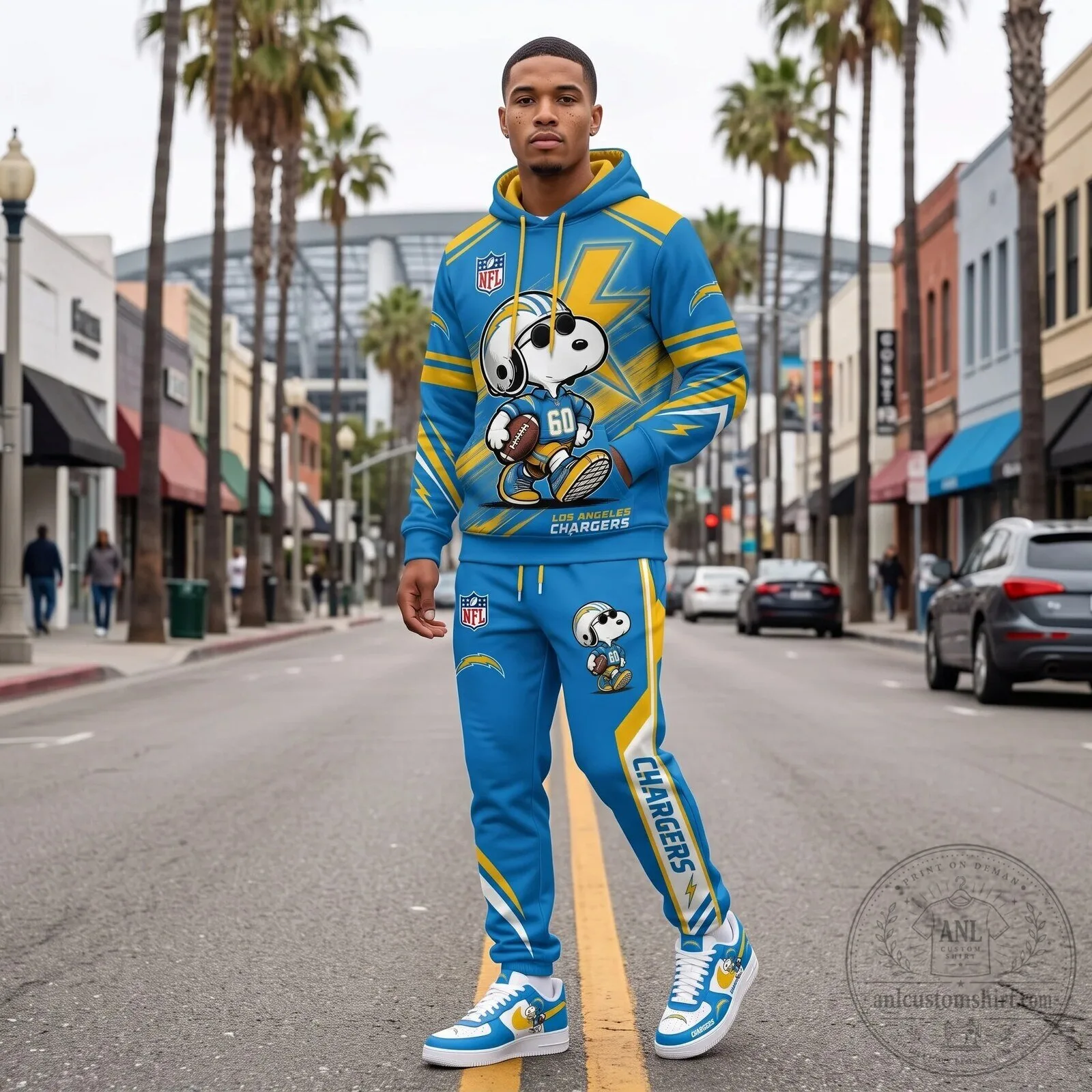 Full Print Hoodie and Sweatpants Set Featuring Dallas Cowboys and Snoopy Football Team 100 Full Print Hoodie and Sweatpants Set Featuring Dallas Cowboys and Snoopy Football Team