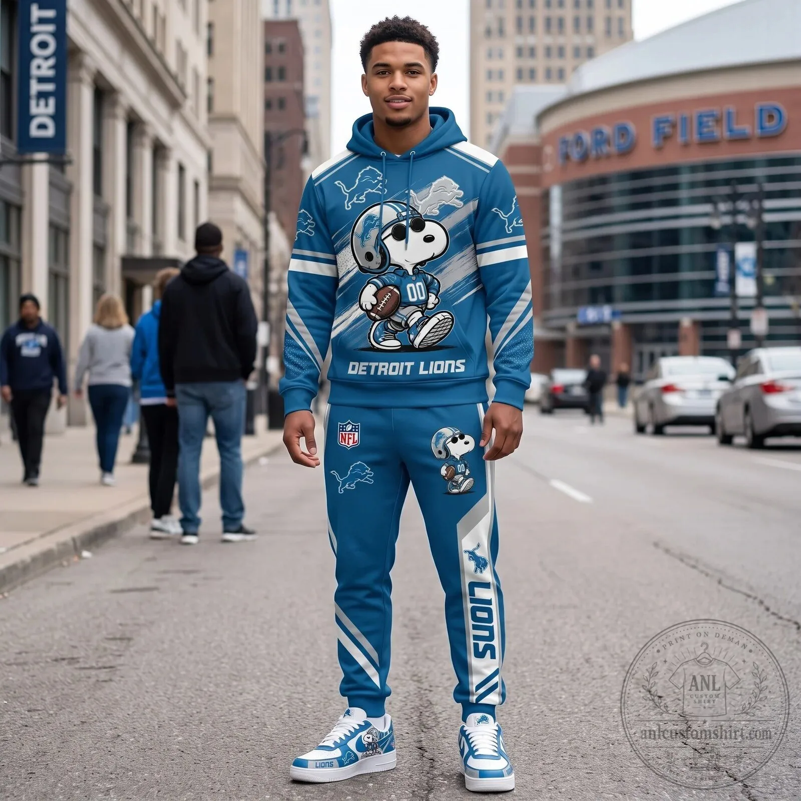 Full Print Hoodie and Sweatpants Set Featuring Dallas Cowboys and Snoopy Football Team 110 Full Print Hoodie and Sweatpants Set Featuring Dallas Cowboys and Snoopy Football Team