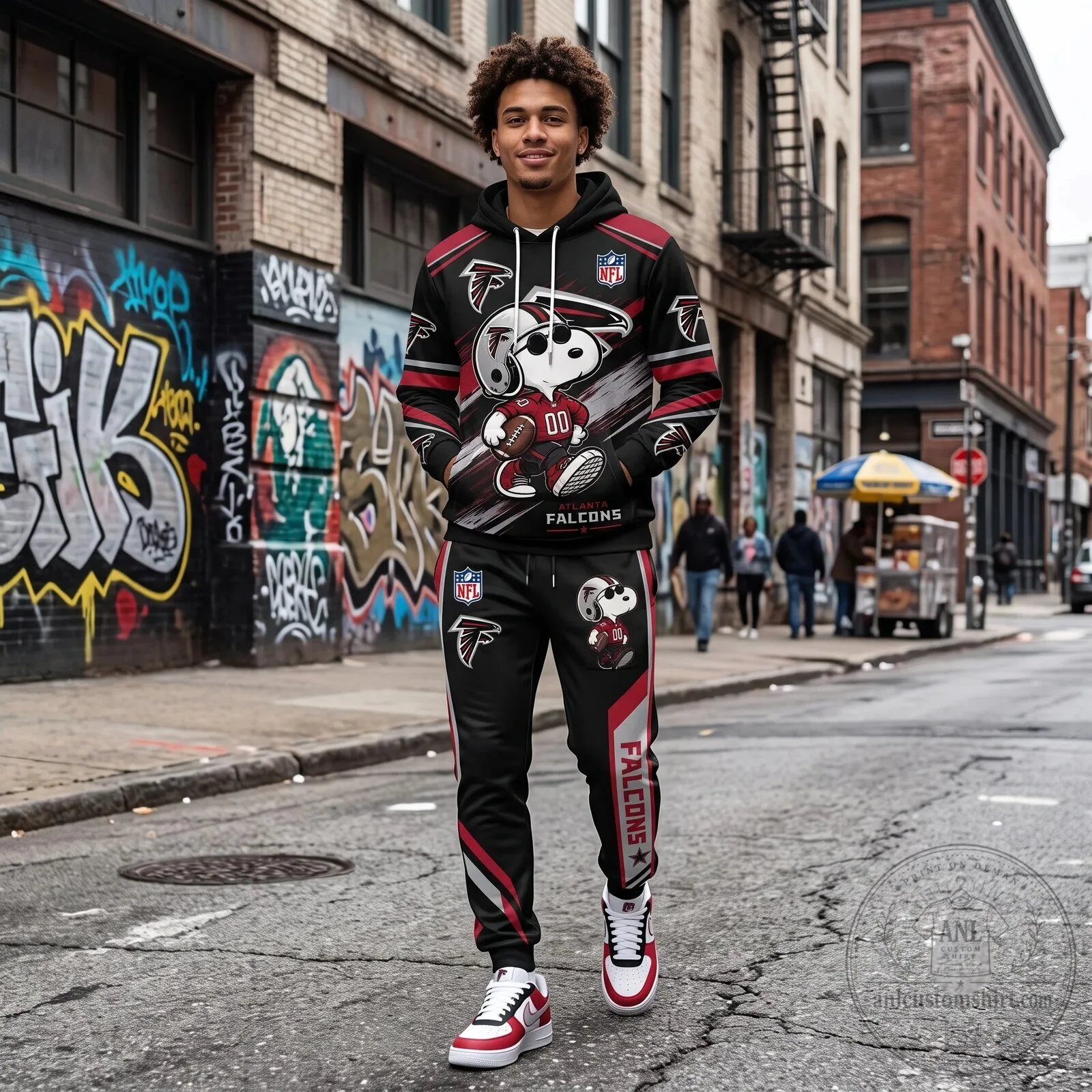 Full Print Hoodie and Sweatpants Set Featuring Dallas Cowboys and Snoopy Football Team 116 Full Print Hoodie and Sweatpants Set Featuring Dallas Cowboys and Snoopy Football Team