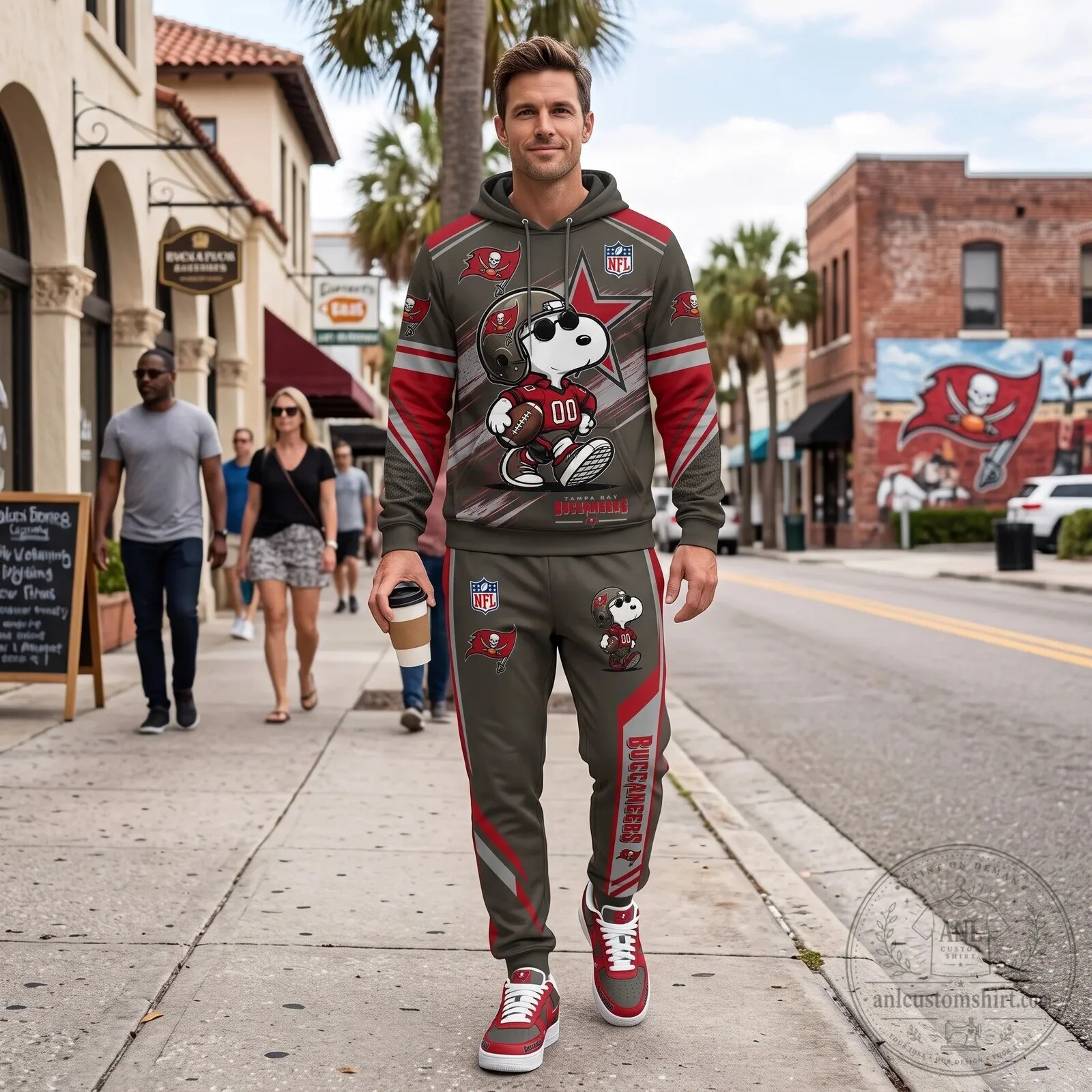 Full Print Hoodie and Sweatpants Set Featuring Dallas Cowboys and Snoopy Football Team 122 Full Print Hoodie and Sweatpants Set Featuring Dallas Cowboys and Snoopy Football Team