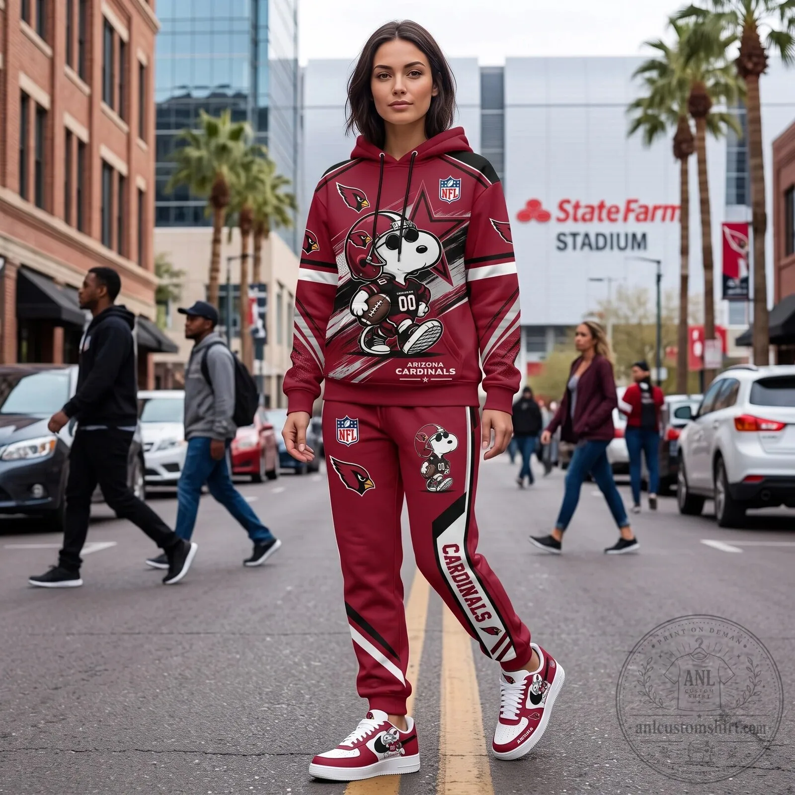 Full Print Hoodie and Sweatpants Set Featuring Dallas Cowboys and Snoopy Football Team 124 Full Print Hoodie and Sweatpants Set Featuring Dallas Cowboys and Snoopy Football Team