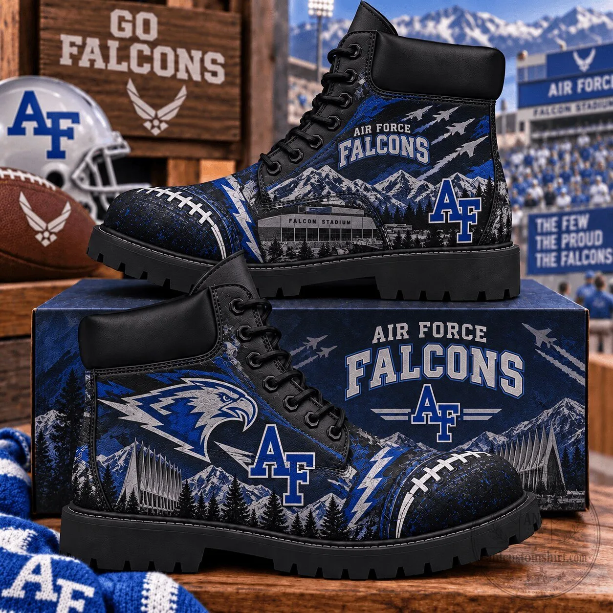 Air Force Falcons Football Team Fan High-Top Boots