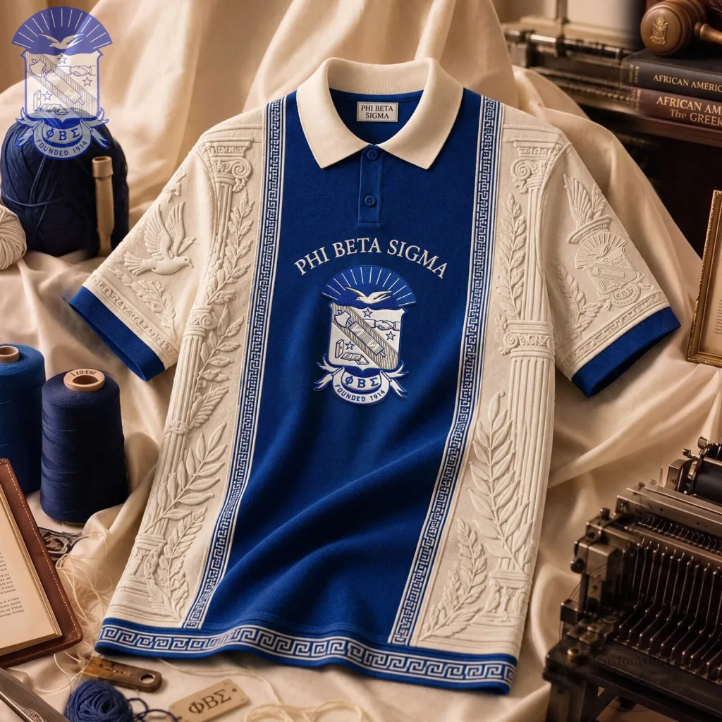 Phi Beta Sigma Fraternity Royal Blue and White Embroidered Polo Shirt Phi Beta Sigma Fraternity Royal Blue and White Embroidered Polo Shirt