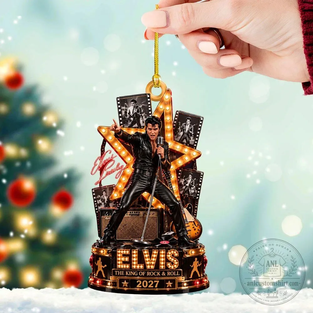 Christmas Tree Ornament of Elvis Presley, The King of Rock and Roll