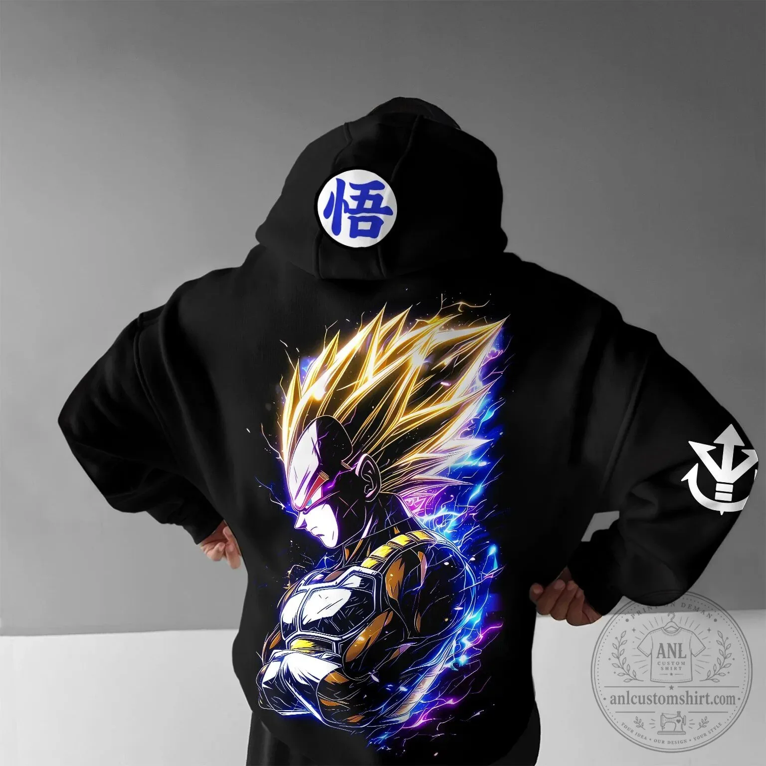 Dragon Ball Z Vegeta Super Saiyan Blue Power Anime Fan Art Hoodie