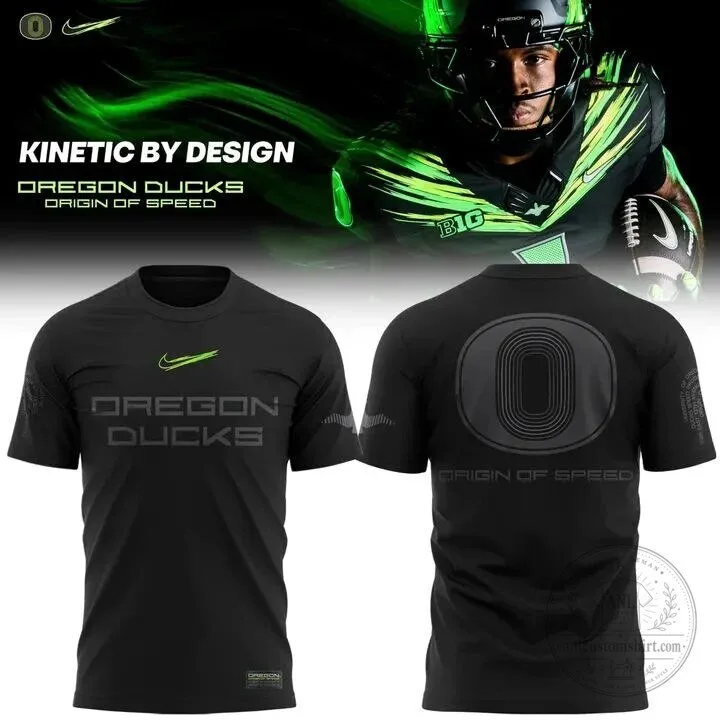 Oregon Ducks Origin of Speed Kinetic by Design Black Athletic T-Shirt