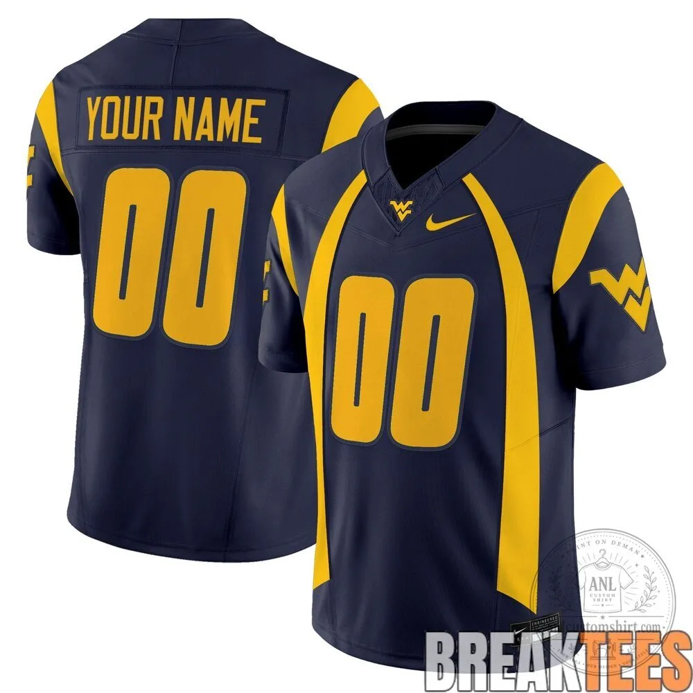 West Virginia Mountaineers Custom White Football Jersey 8 West Virginia Mountaineers Custom White Football Jersey
