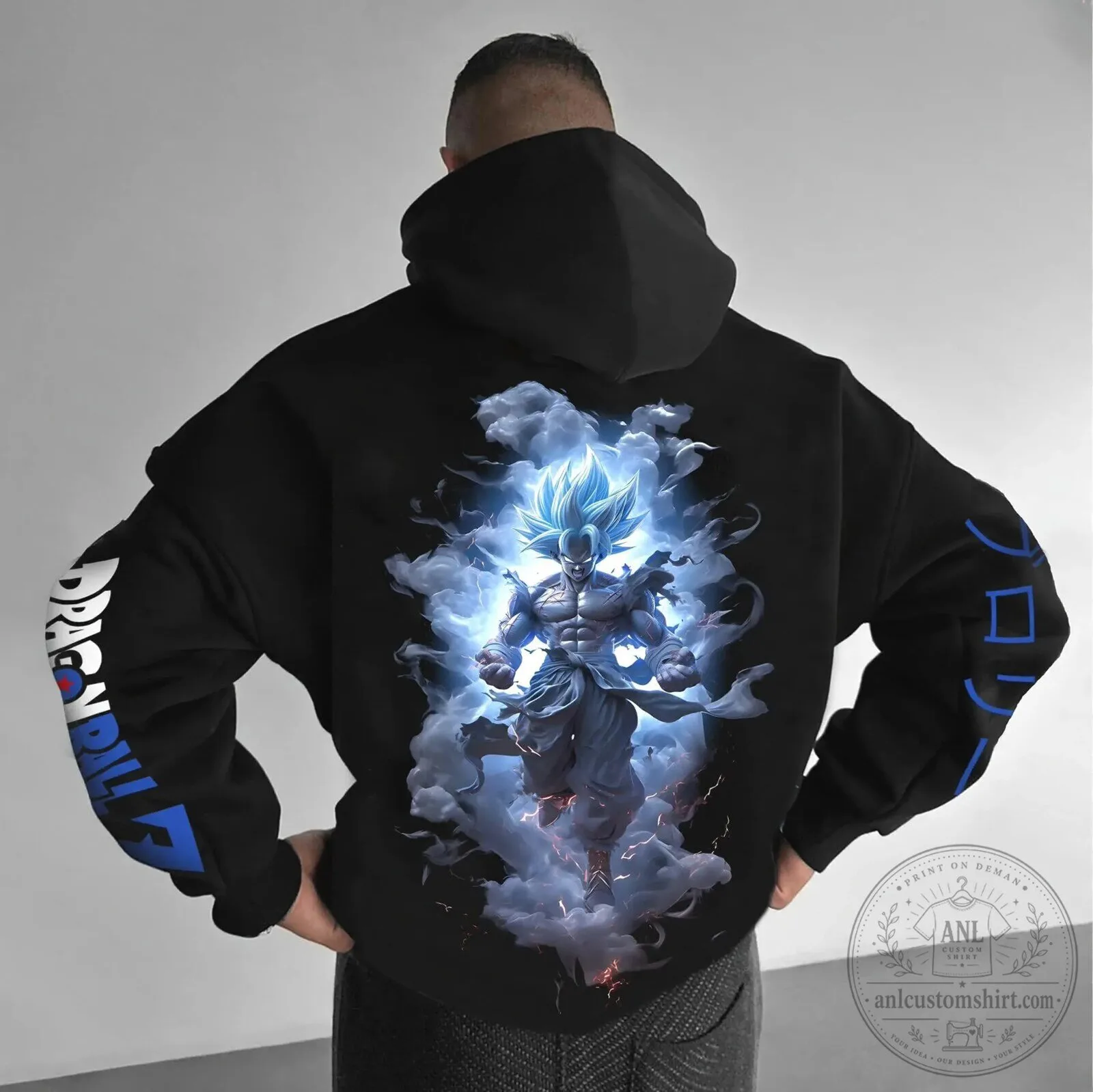Dragon Ball Super Saiyan God Goku Black Graphic Print Hoodie