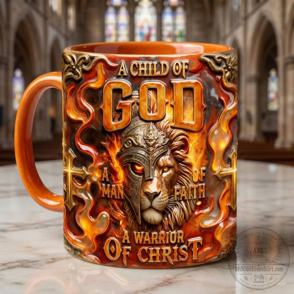 Lion of Judah Warrior of Christ A Child of God Christian Accent Mug Lion of Judah Warrior of Christ A Child of God Christian Accent Mug
