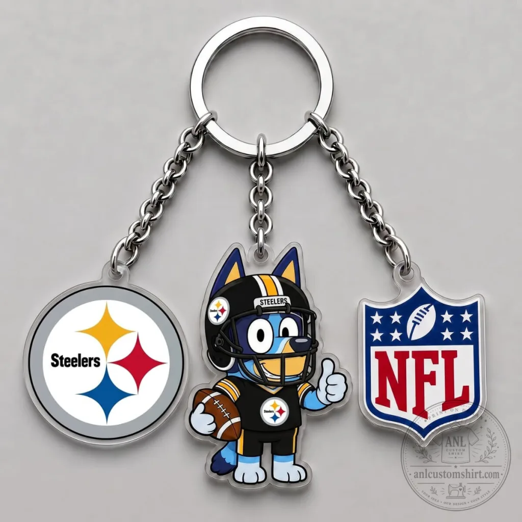 Pittsburgh Steelers Bluey Football Character National Football League Keychain Pittsburgh Steelers Bluey Football Character National Football League Keychain