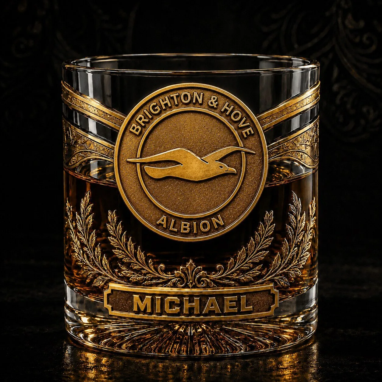 Brighton And Hove Albion Football Club Personalized Whiskey Drinking Glass