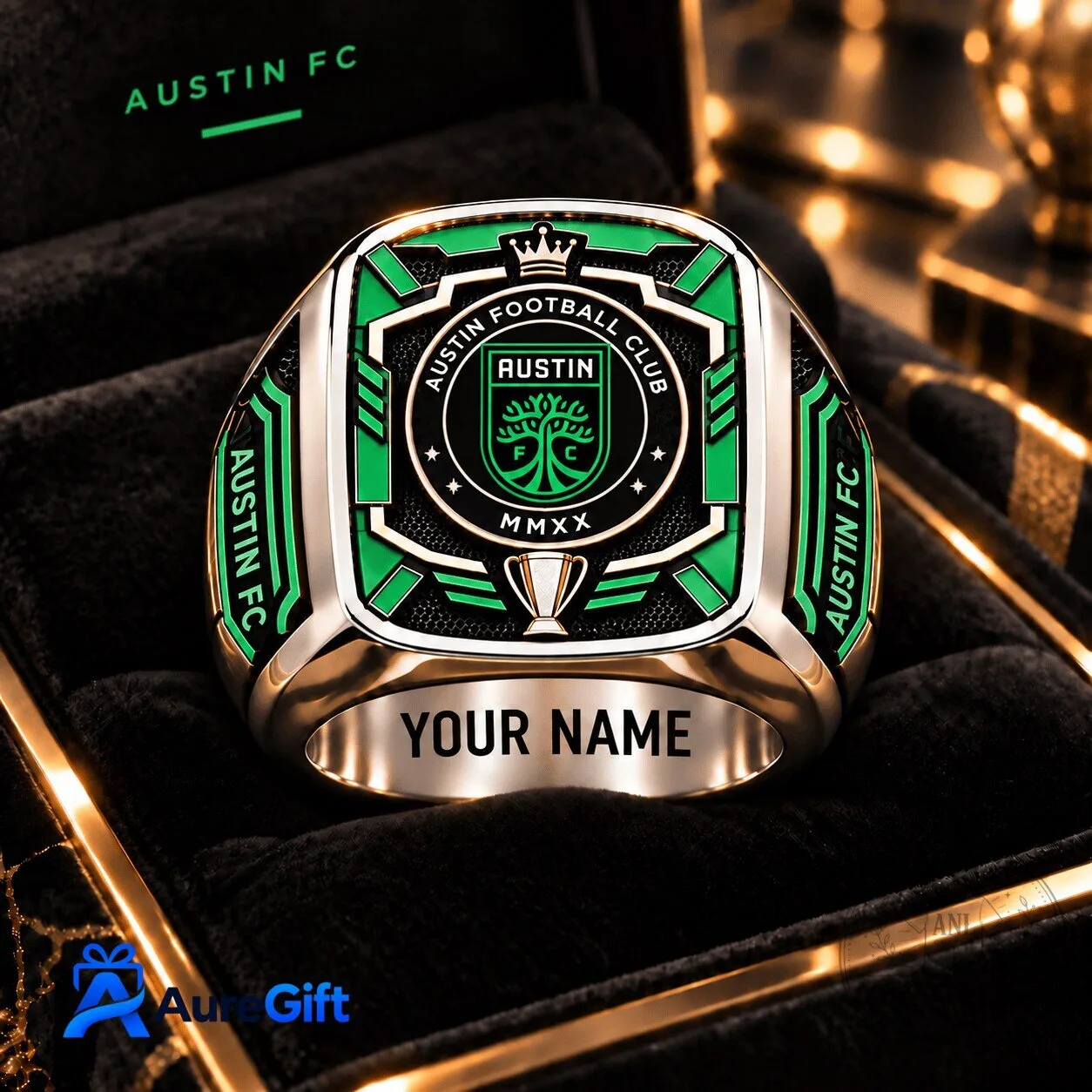 Austin FC Major League Soccer Personalized Football Fan Ring