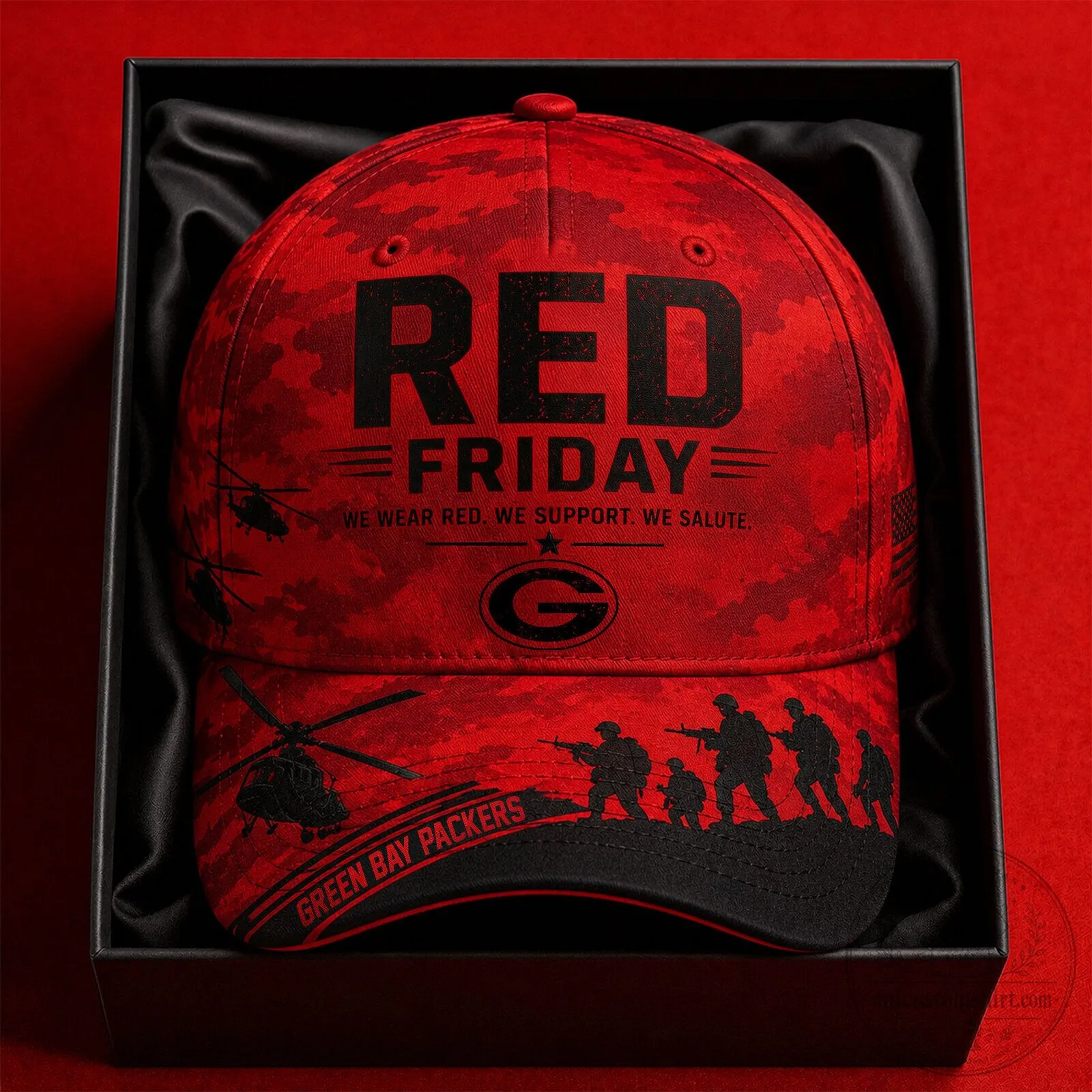 Green Bay Packers Red Friday Military Support Camouflage Cap Hat