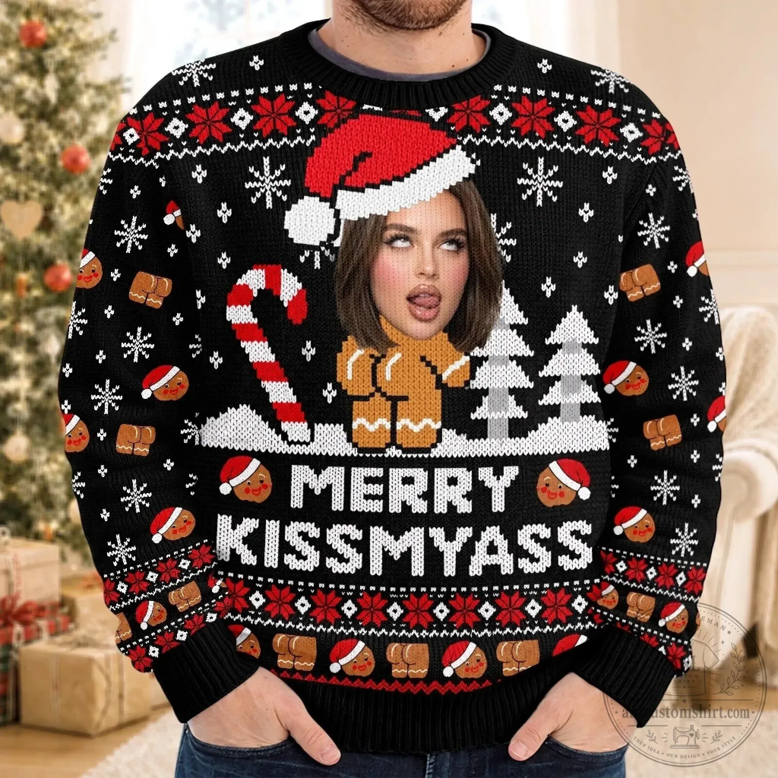 Personalized Merry Kissmyass Funny Ugly Christmas Holiday Sweatshirt 12 Personalized Merry Kissmyass Funny Ugly Christmas Holiday Sweatshirt
