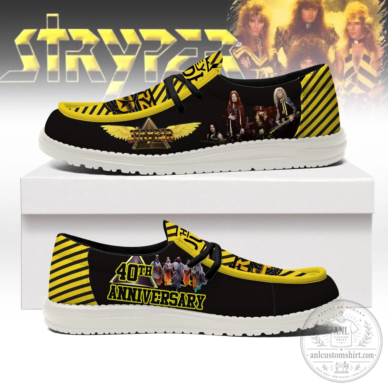 Stryper 40th Anniversary Rock Band Slip-On Loafer Shoes