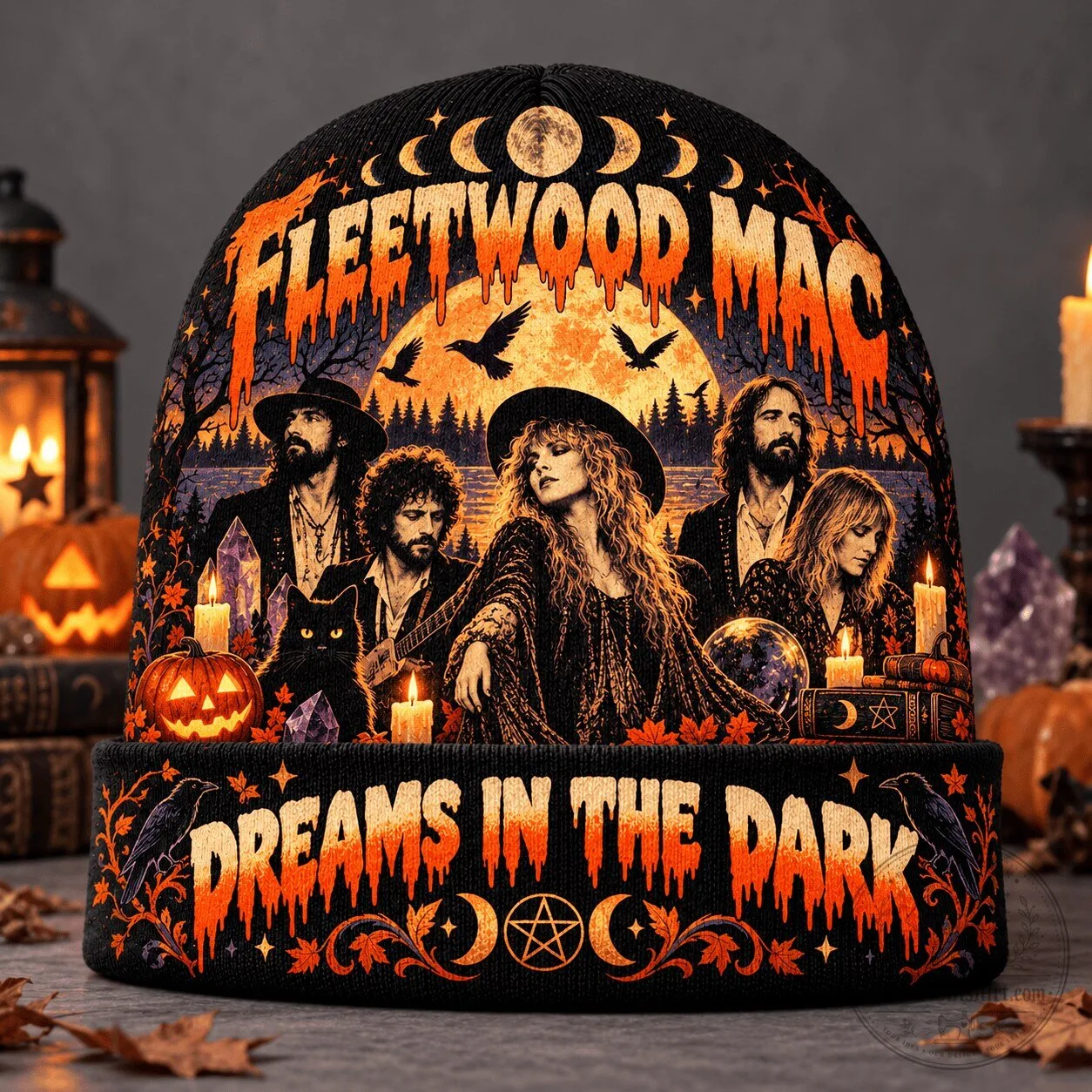 Fleetwood Mac Dreams In The Dark Band Portrait Knit Beanie Hat
