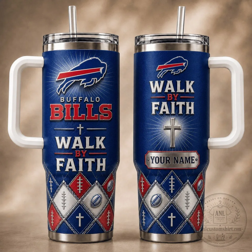Buffalo Bills Football Team Walk By Faith Christian Tumbler Buffalo Bills Football Team Walk By Faith Christian Tumbler