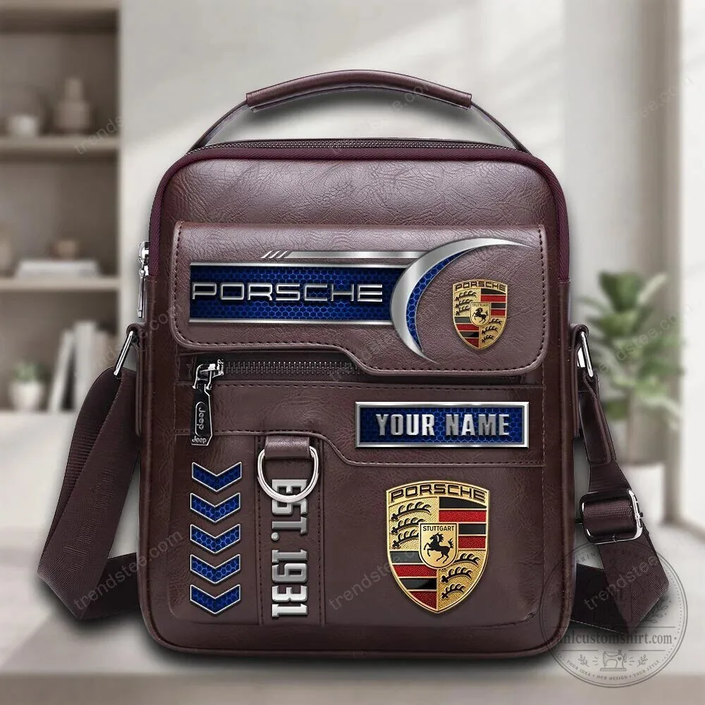 Porsche Custom Name Luxury Leather Crossbody Shoulder Bag