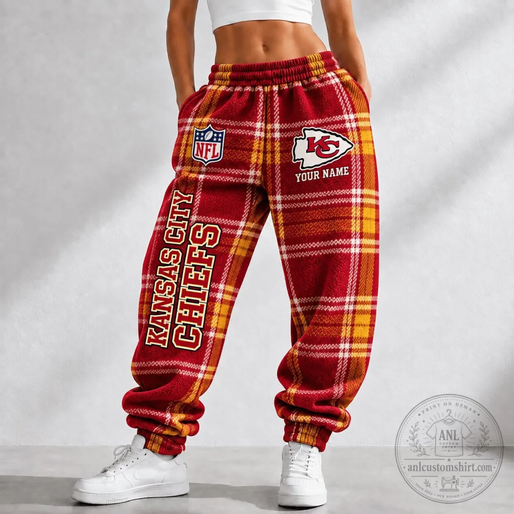Kansas City Chiefs Plaid Custom Name National Football League Fan Pants Kansas City Chiefs Plaid Custom Name National Football League Fan Pants