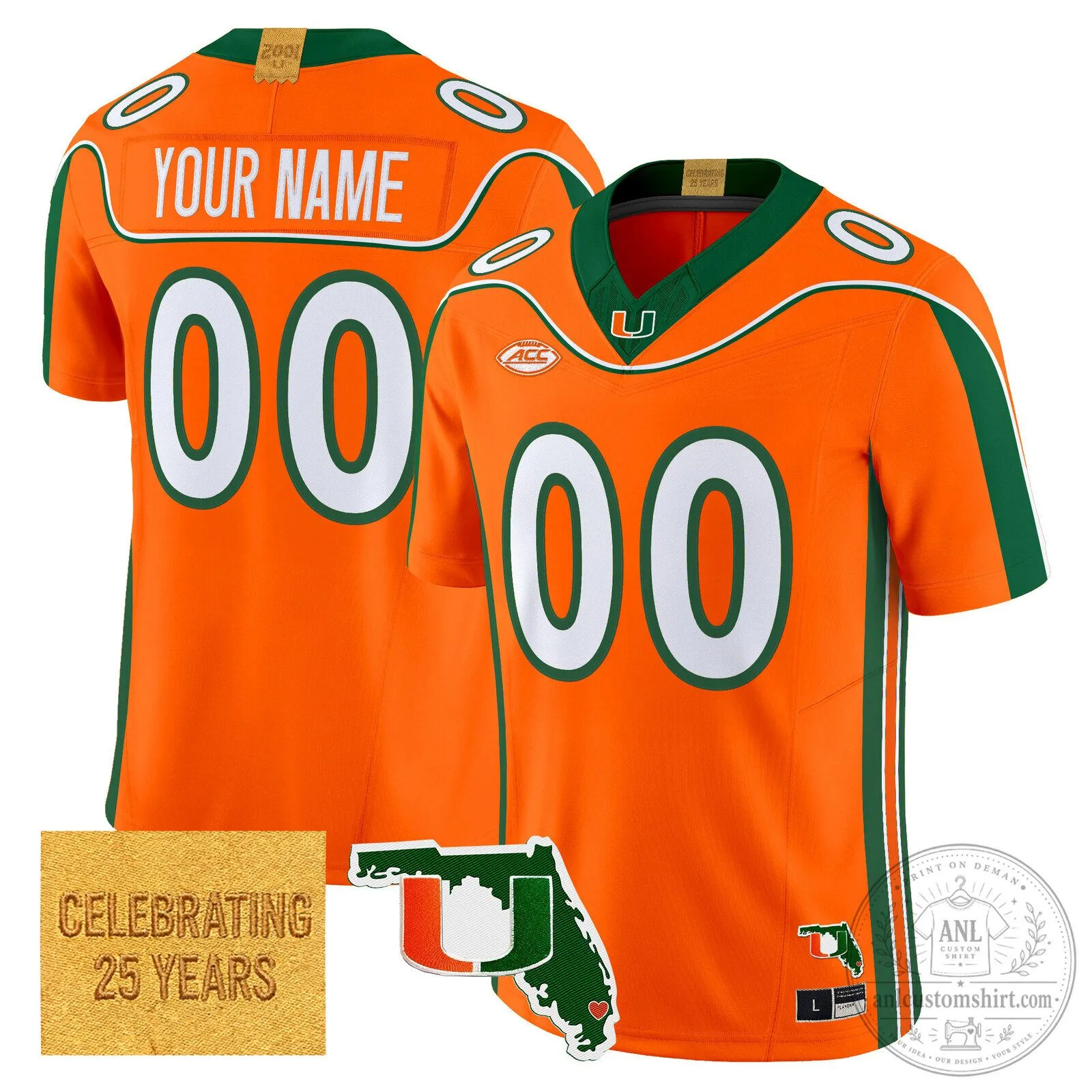 Custom Limited Vapor Football Jersey - 2001 Miami Hurricanes Throwback Edition