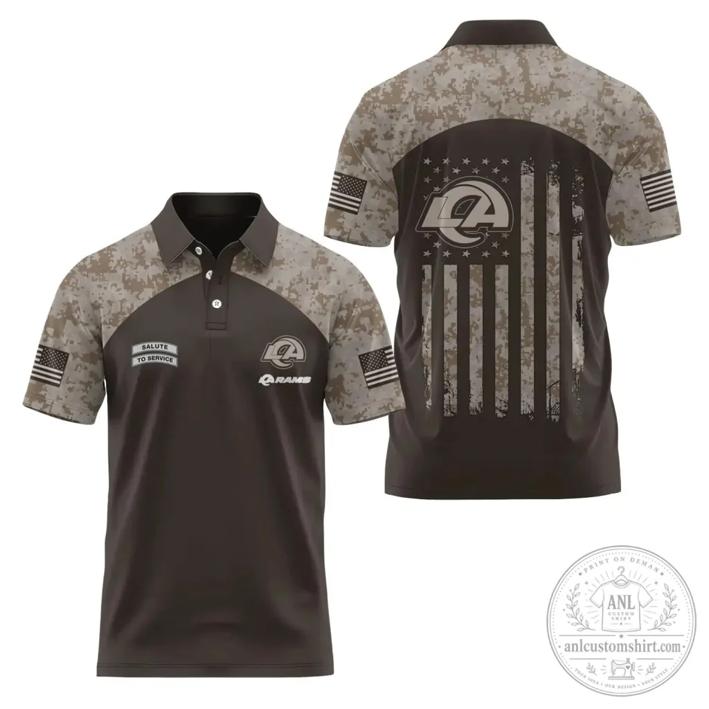 Los Angeles Rams Salute To Service Desert Camo Polo Shirt Los Angeles Rams Salute To Service Desert Camo Polo Shirt