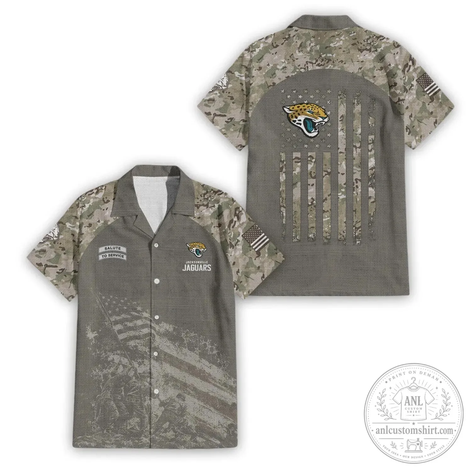 Jacksonville Jaguars Salute To Service Military Camouflage Hawaiian Shirt