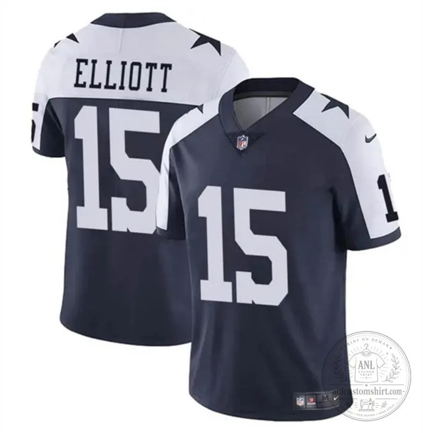 Dallas Cowboys Football Ezekiel Elliott Number 15 Vapor Untouchable Jersey