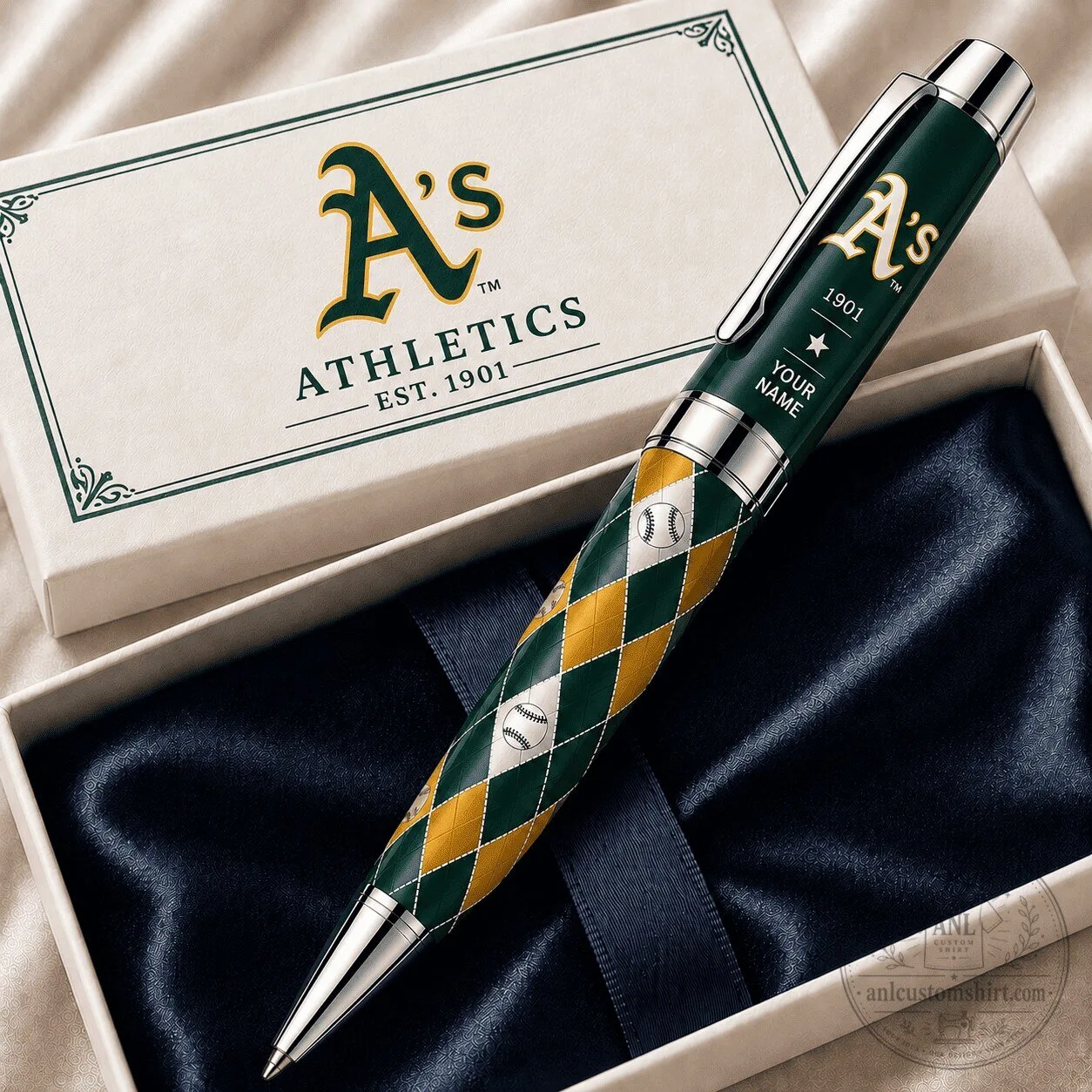 Oakland Athletics Baseball Team Logo Personalized Ballpoint Pen Gift