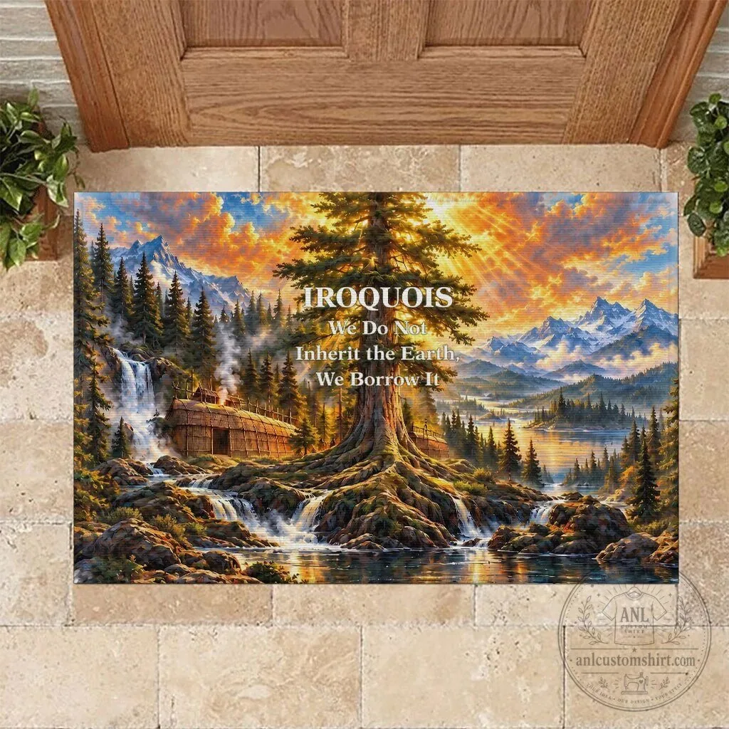 Iroquois We Do Not Inherit The Earth We Borrow It Nature Art Doormat