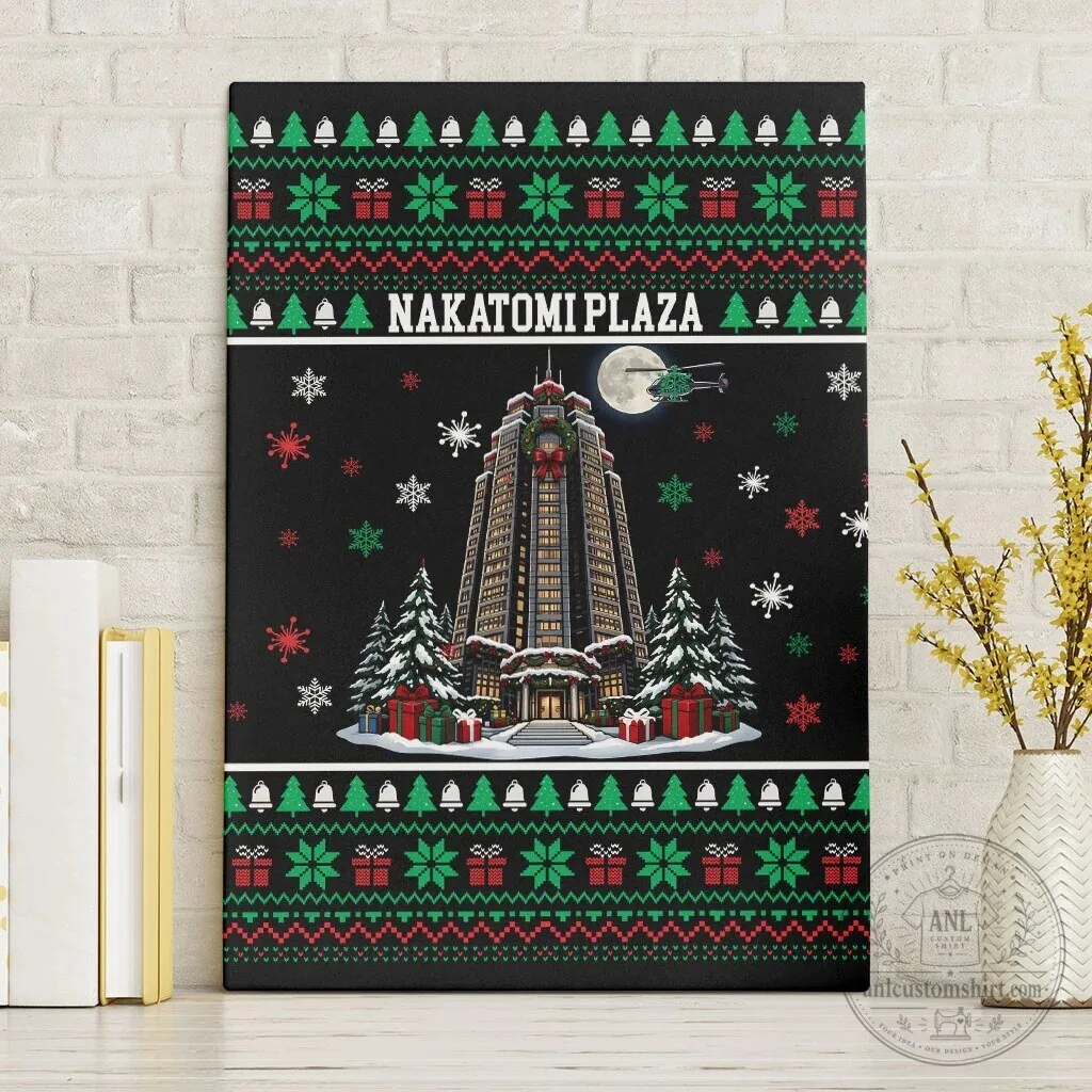 Nakatomi Plaza Christmas Party Ugly Sweater Design Canvas Wall Art