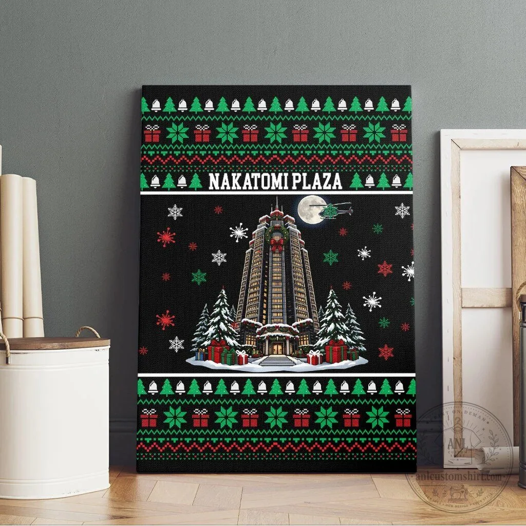 Nakatomi Plaza Christmas Party Ugly Sweater Design Canvas Wall Art 11 Nakatomi Plaza Christmas Party Ugly Sweater Design Canvas Wall Art