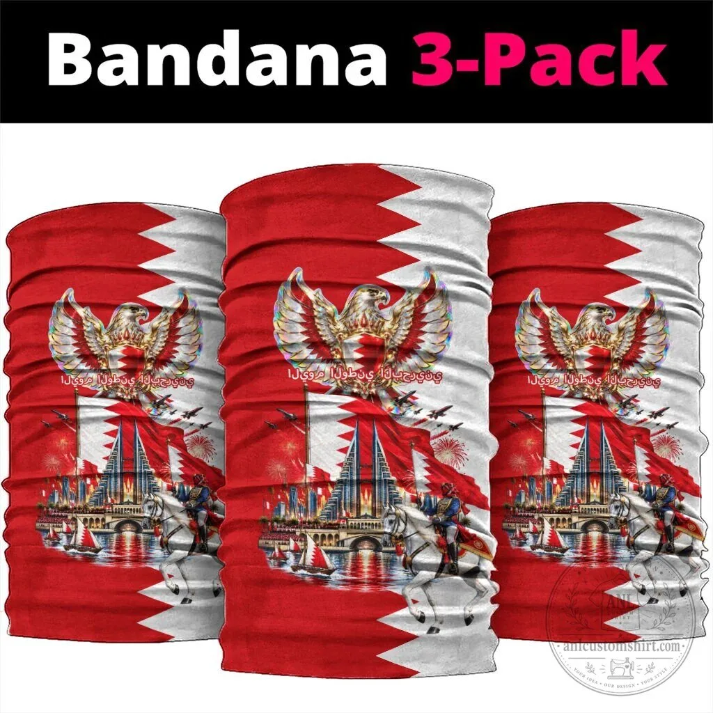 Bahrain National Day Cultural Emblem Flag Horse Knight Neck Gaiter