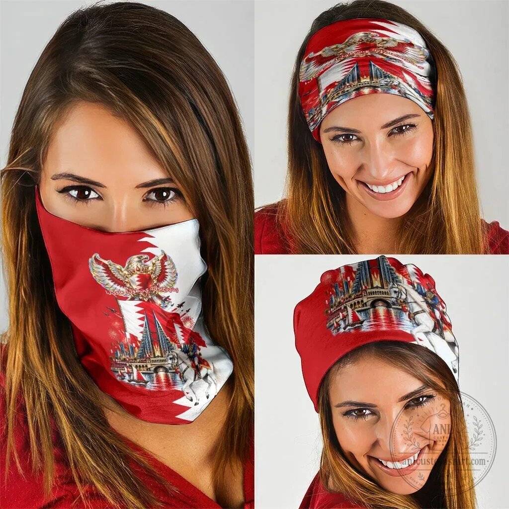 Bahrain National Day Cultural Emblem Flag Horse Knight Neck Gaiter 8 Bahrain National Day Cultural Emblem Flag Horse Knight Neck Gaiter