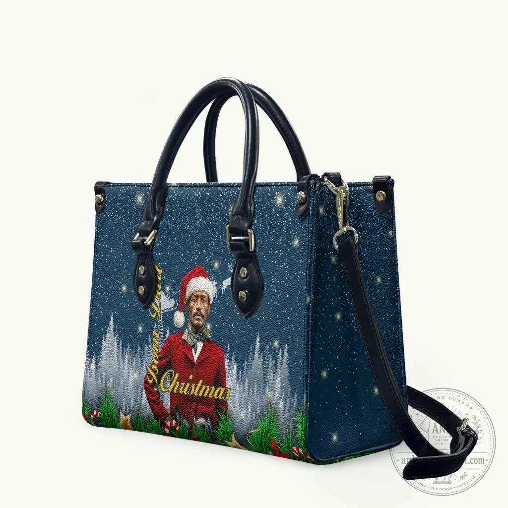 Isom Dart Cowboy Santa Merry Christmas Western Snow Winter Leather Handbag