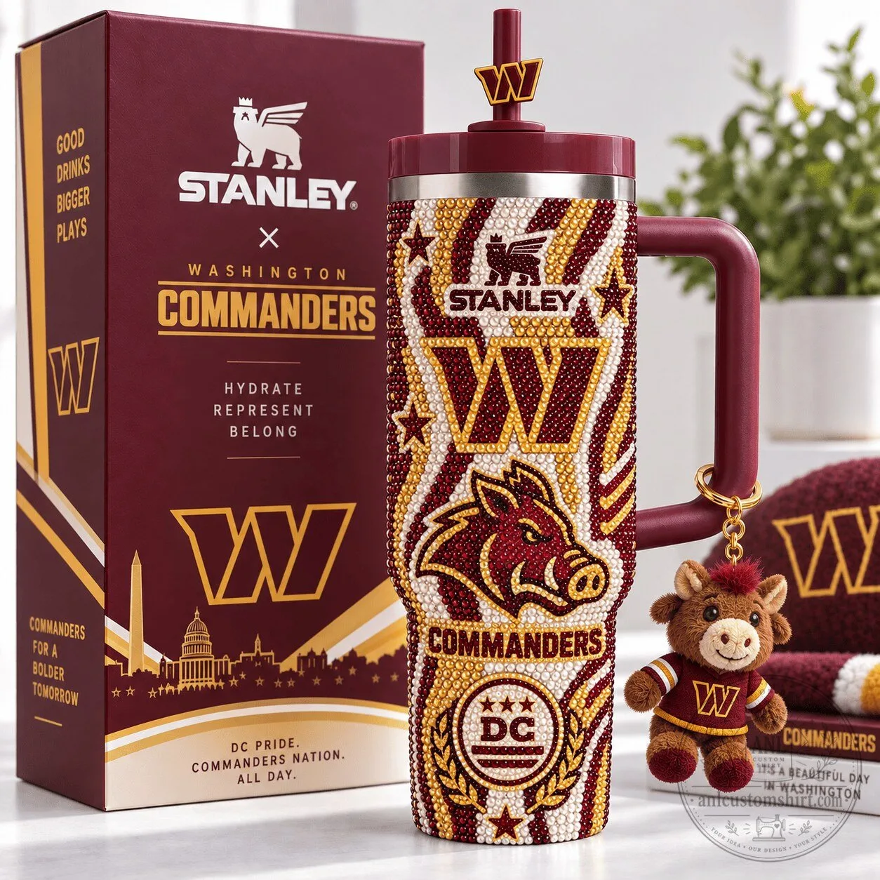 Washington Commanders Stanley Tumbler with Handle and Straw
