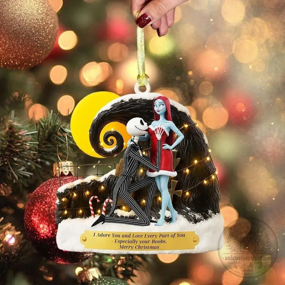 Nightmare Before Christmas Jack and Sally Proposal Christmas Ornament
