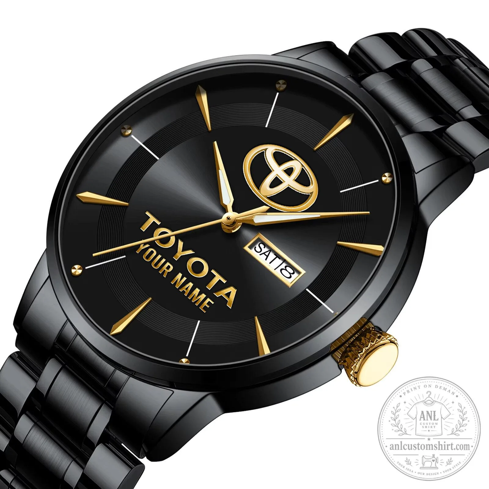Toyota Custom Name Elegant Gold Plated Stainless Steel Quartz Watch 17 Toyota Custom Name Elegant Gold Plated Stainless Steel Quartz Watch