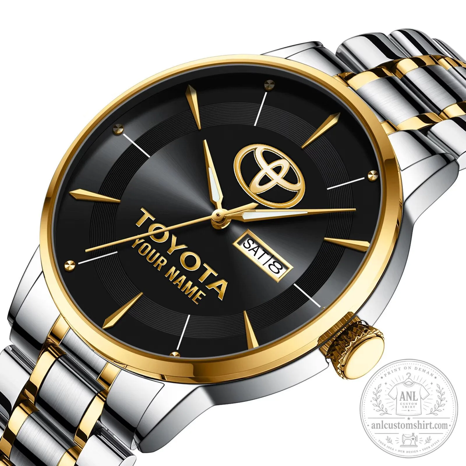 Toyota Custom Name Elegant Gold Plated Stainless Steel Quartz Watch 19 Toyota Custom Name Elegant Gold Plated Stainless Steel Quartz Watch