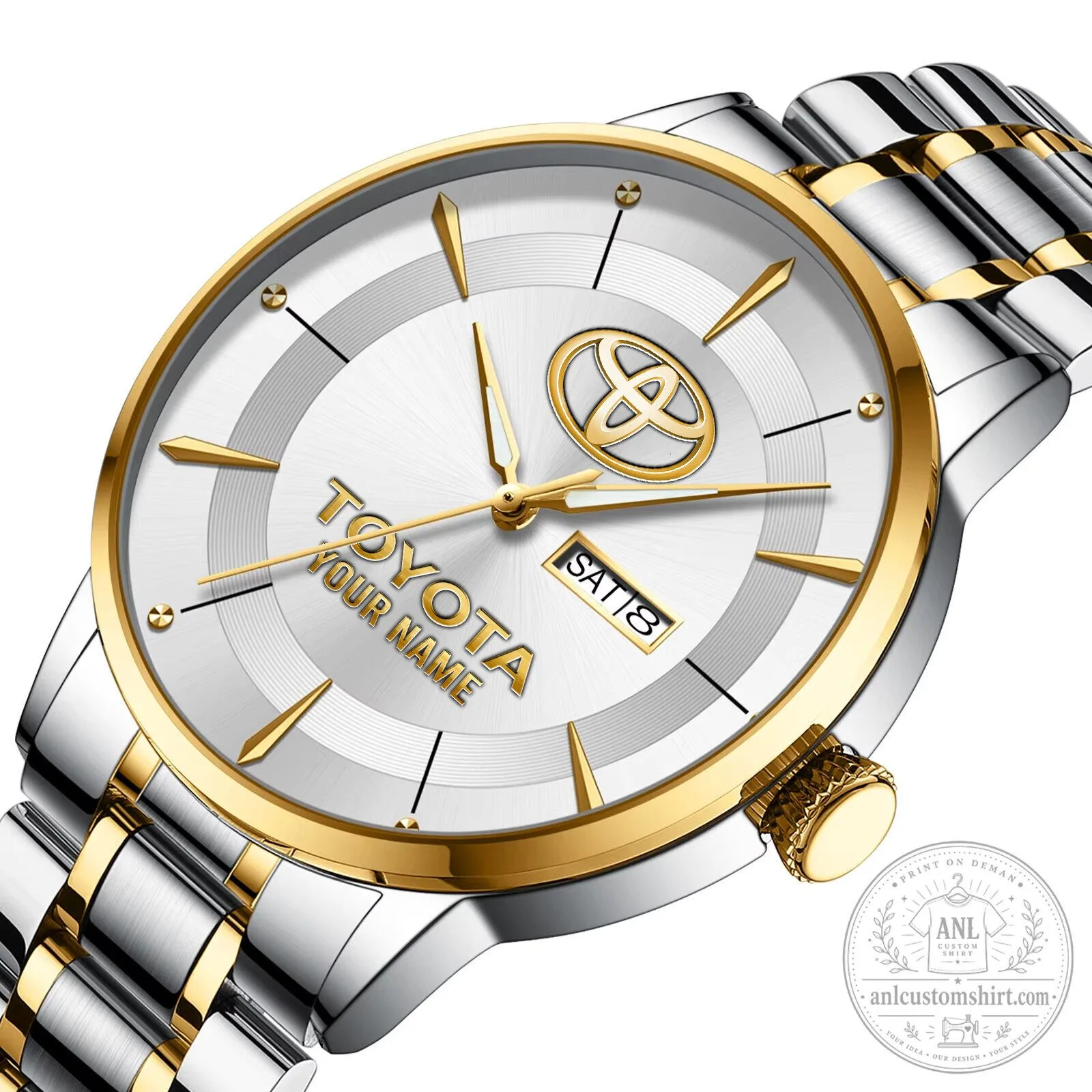 Toyota Custom Name Elegant Gold Plated Stainless Steel Quartz Watch 21 Toyota Custom Name Elegant Gold Plated Stainless Steel Quartz Watch