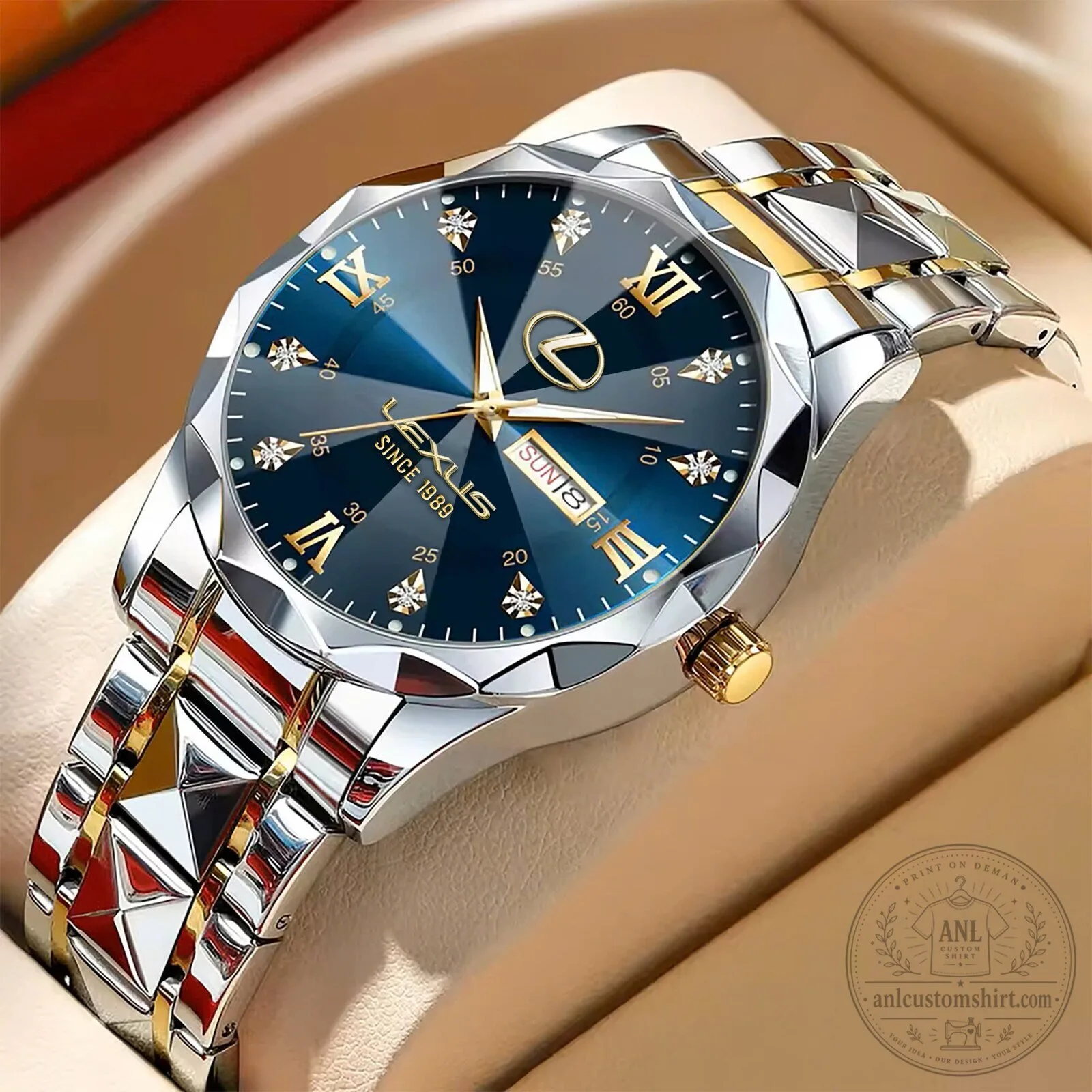 Lexus Since 1989 Elegant Fashion Design Men's Two-Tone Wrist Watch