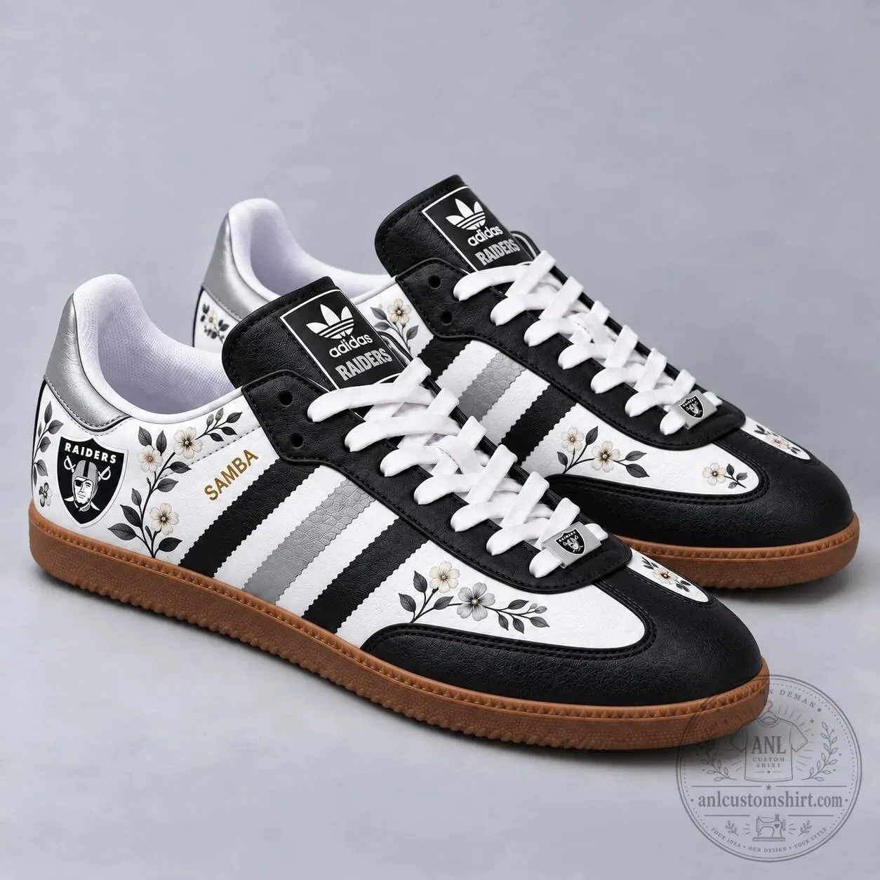 Las Vegas Raiders Floral Game Day Samba Shoes