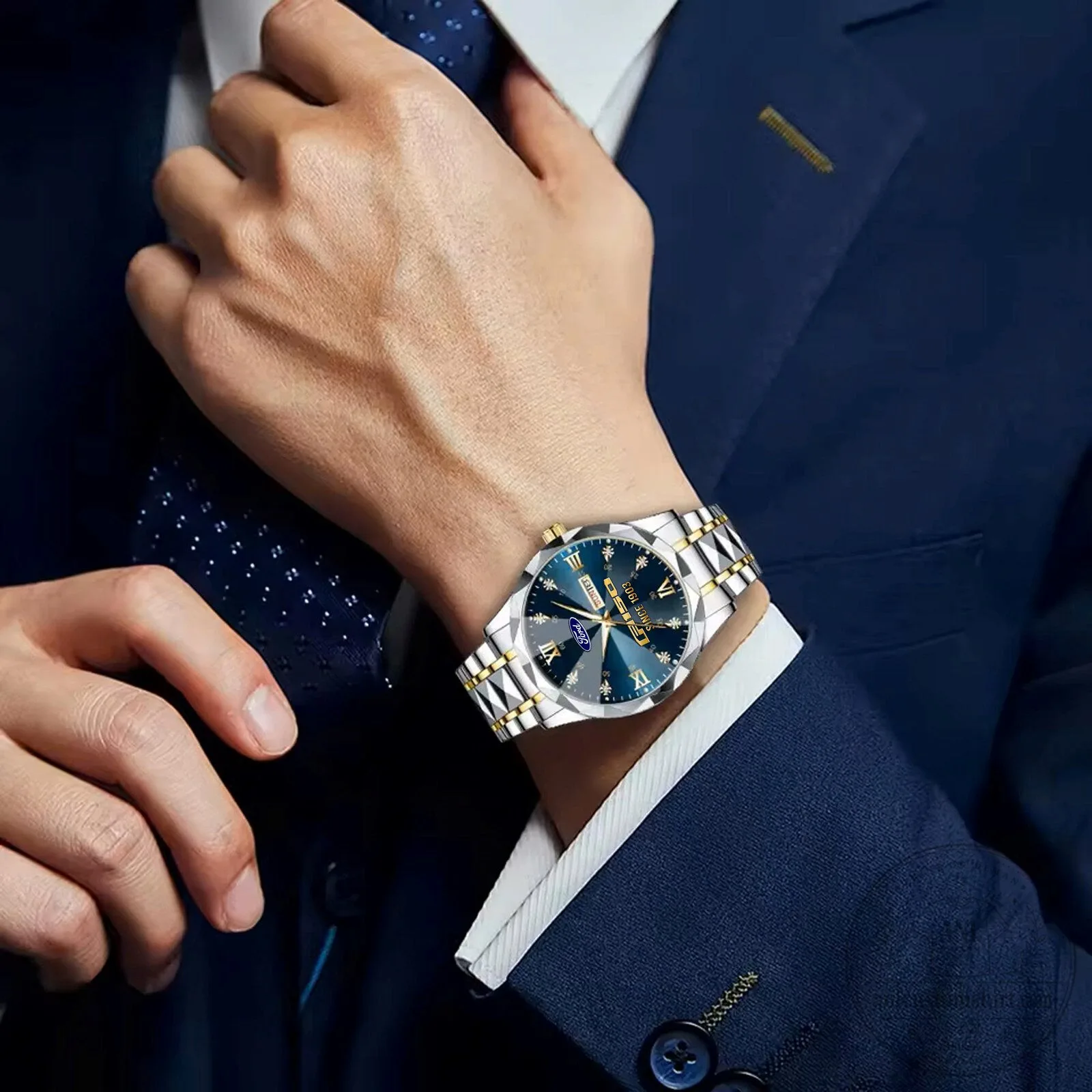 Ford Motor Company Blue Dial Stainless Steel Men's Wrist Watch 12 Ford Motor Company Blue Dial Stainless Steel Men