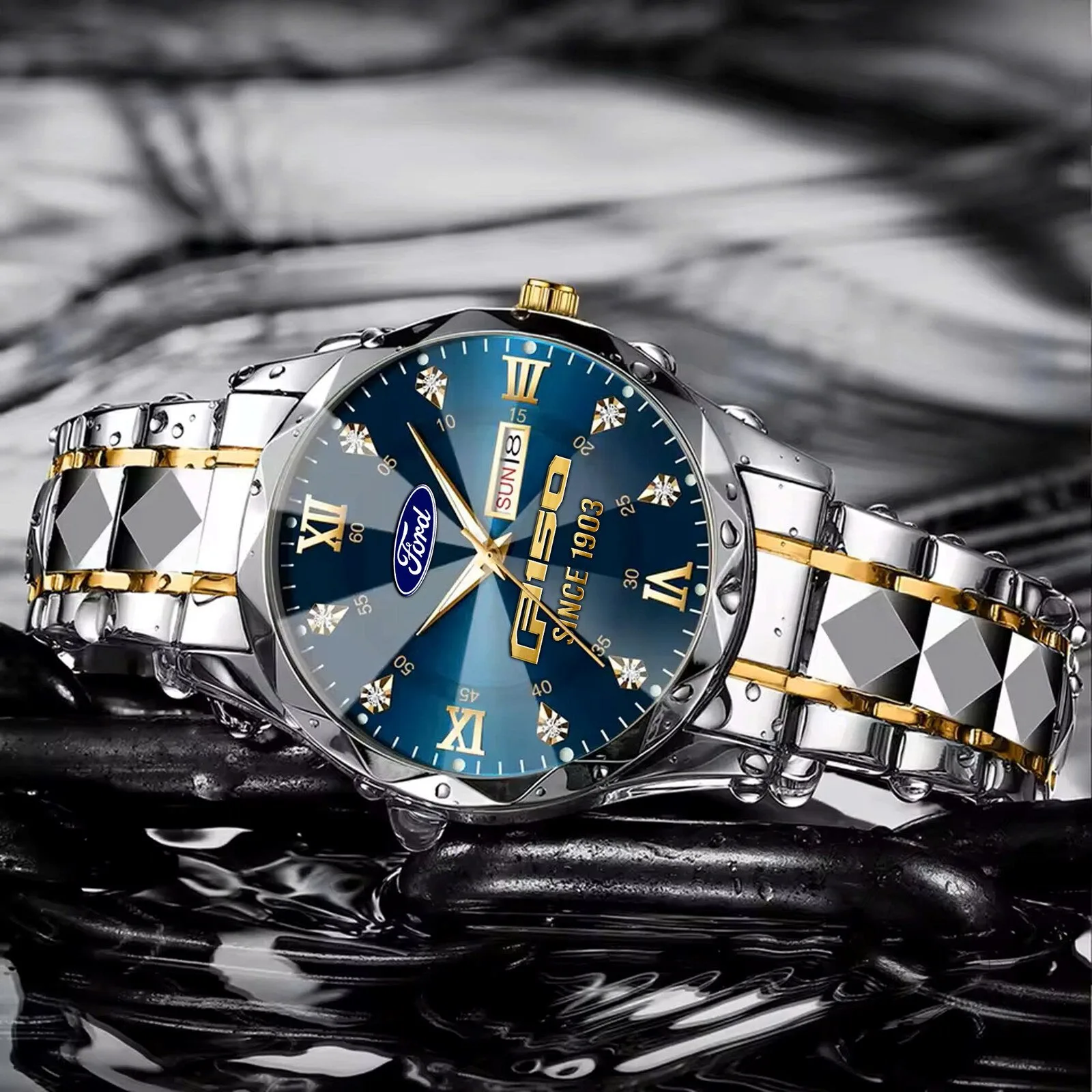 Ford Motor Company Blue Dial Stainless Steel Men's Wrist Watch 13 Ford Motor Company Blue Dial Stainless Steel Men