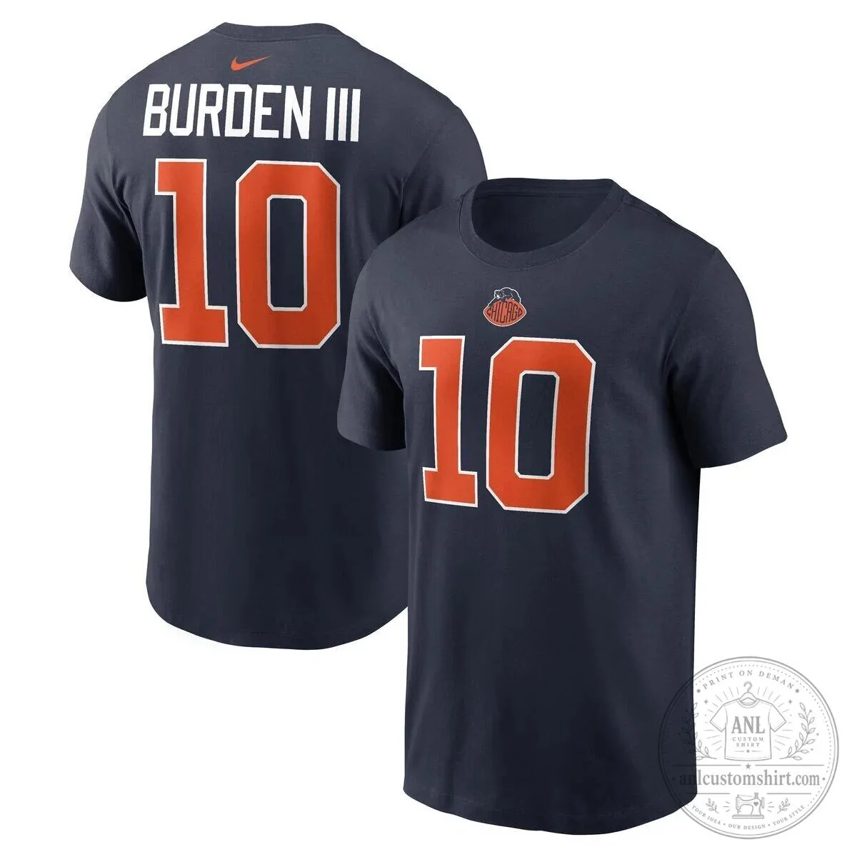 Chicago Bears Luther Burden III Number 10 Fan T-Shirt